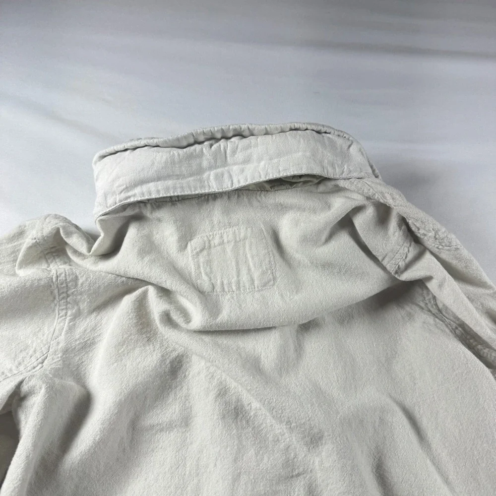 Abercrombie &‎ Fitch Womens XS Beige Utility Jacket Full Zip Drawstring Waist